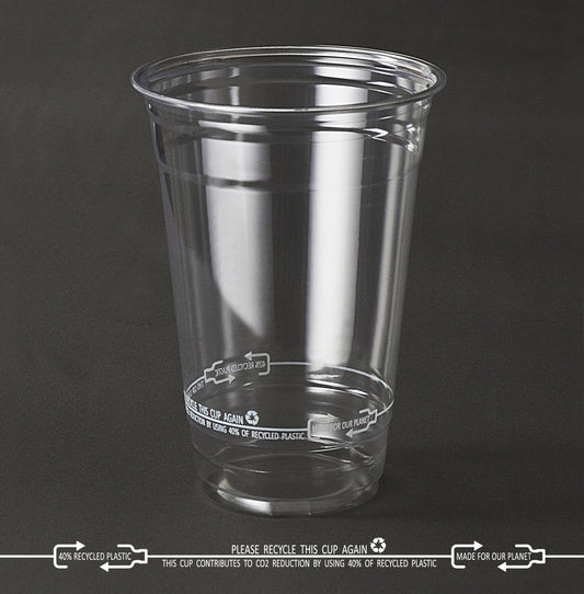 HTB20-rPET - HONOR 20oz rPET Clear Cup (DIA. 98mm) with 1 colour print (white/green)